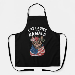 Cat Ladies For Kamala Cat Lady Harris Election Apron