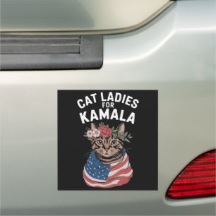 Cat Ladies For Kamala Cat Lady Harris Election Car Magnet