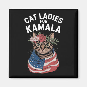 Cat Ladies For Kamala Cat Lady Harris Election Magnet