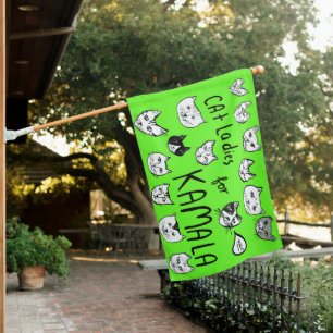 CAT LADIES for KAMALA Cute VOTE ELECTION House Flag
