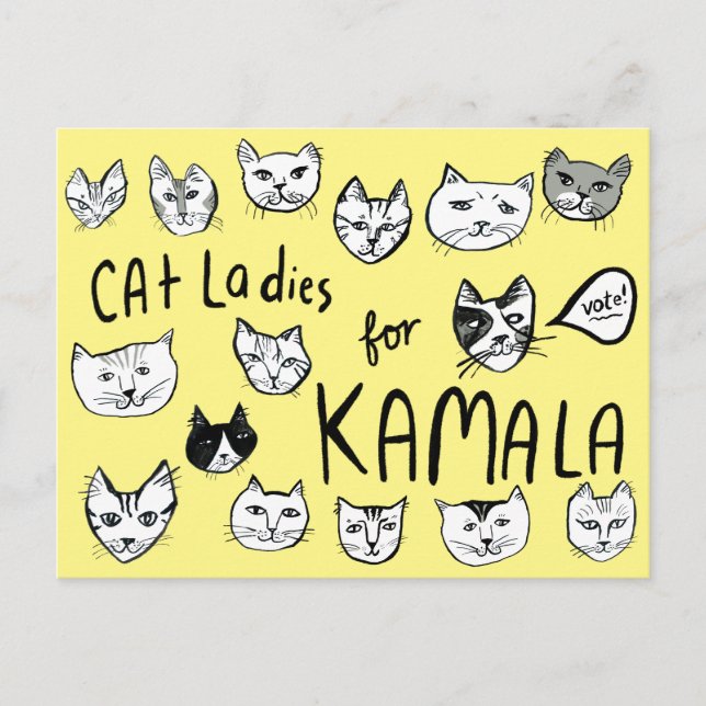CAT LADIES for KAMALA Cute VOTE ELECTION Postcard (Front)