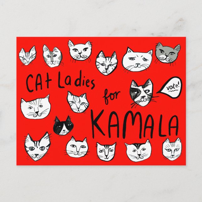 CAT LADIES for KAMALA Cute VOTE ELECTION Postcard (Front)