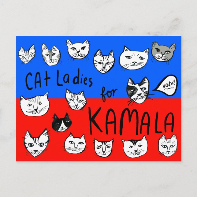 CAT LADIES for KAMALA Cute VOTE ELECTION Postcard (Front)
