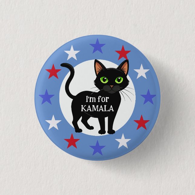 Cat Ladies for Kamala Design  Button (Front)