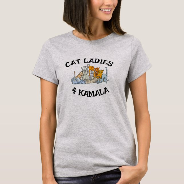 Cat Ladies for Kamala Design T-Shirt (Front)
