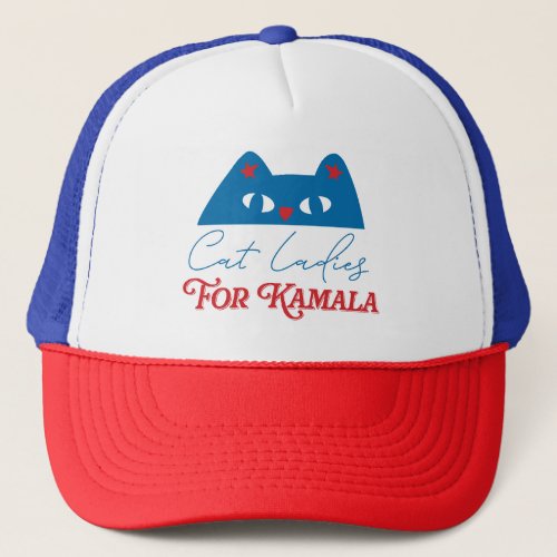 Cat Ladies for Kamala funny 2024 Trucker Hat