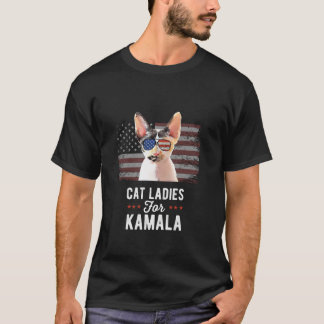 Cat Ladies for Kamala Funny Cat 2024 President Kam T-Shirt