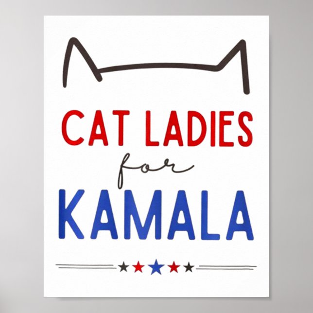 Cat Ladies For Kamala Funny Cat Lover  Poster (Front)
