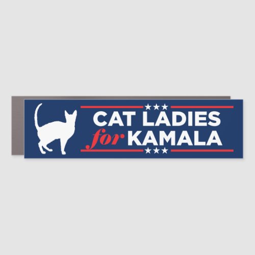 Cat Ladies for Kamala Harris 2024 Bumper Car Magnet