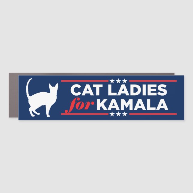 Cat Ladies for Kamala Harris 2024 Bumper Car Magnet (Front)