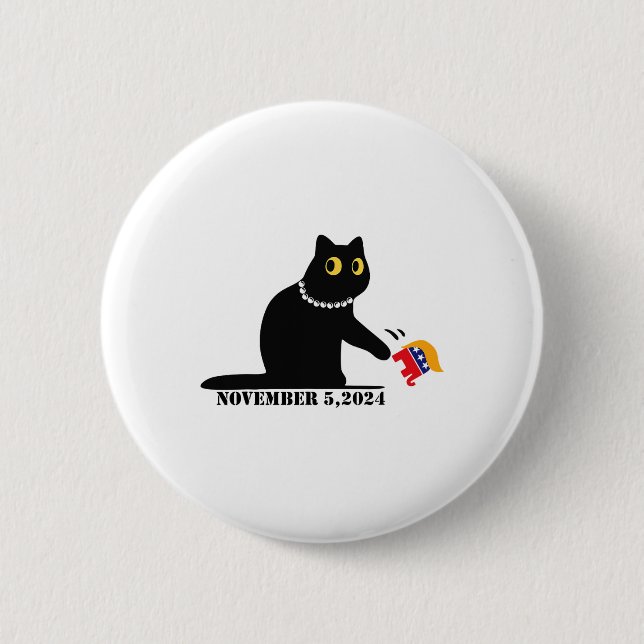 Cat Ladies For Kamala Harris 2024  Button (Front)