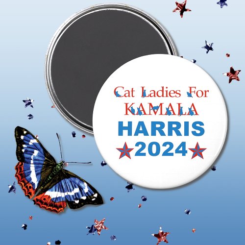 Cat Ladies for Kamala Harris 2024 Magnet