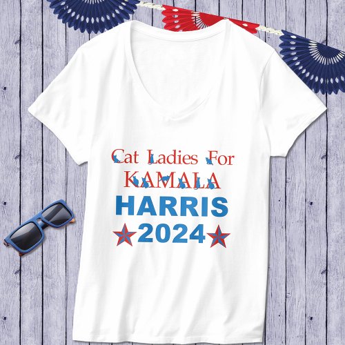 Cat Ladies for Kamala Harris 2024 T_Shirt