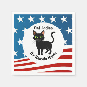 Cat Ladies for Kamala Harris Design Napkins