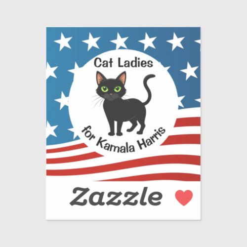 Cat Ladies for Kamala Harris Design Sticker