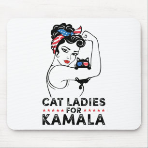 Cat Ladies For Kamala Harris For President 2024 El Mouse Pad