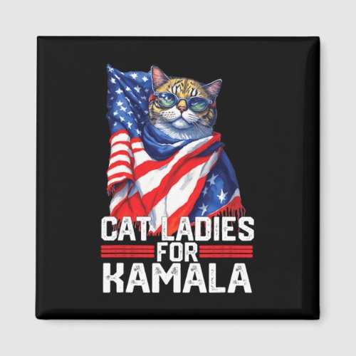 Cat Ladies For Kamala Harris Funny Cat  Magnet