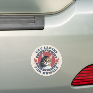 Cat Ladies for Kamala Harris President 2024 Car Magnet
