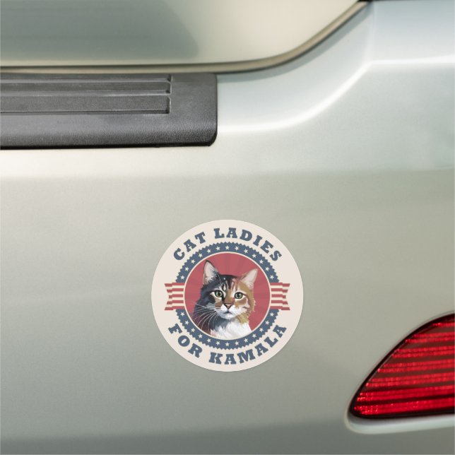 Cat Ladies for Kamala Harris President 2024 Car Magnet (In Situ)