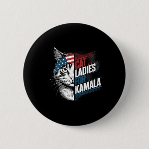 Cat Ladies For Kamala President Kamala Harris 2024 Button