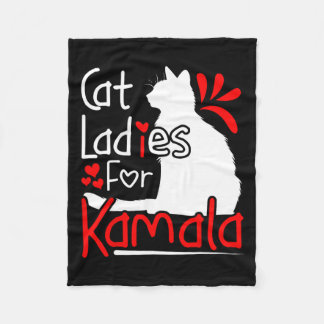 Cat Ladies For Kamala Silhouette Graphic Fleece Blanket