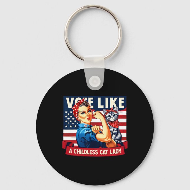 Cat Ladies Is Voting Kamala  Keychain (Front)