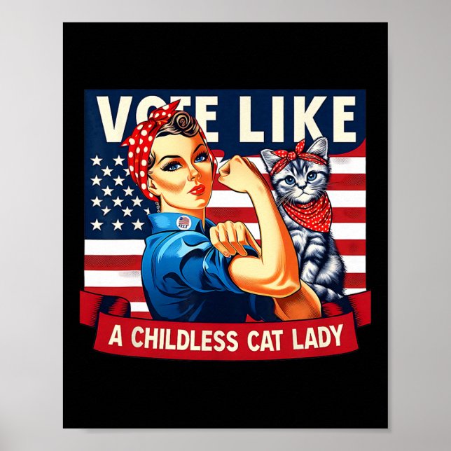 Cat Ladies Is Voting Kamala  Poster (Front)