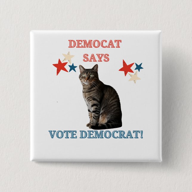 Cat Ladies Pro Democracy Button (Front)