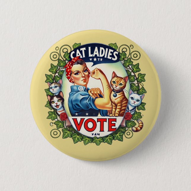 Cat Ladies Vote Button (Front)