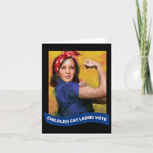 Cat Ladies Vote Kamala 2024 Rosie The Riveter  Card