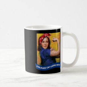 Cat Ladies Vote Kamala 2024 Rosie The Riveter Coffee Mug