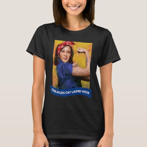 Cat Ladies Vote Kamala 2024 Rosie The Riveter  T_Shirt