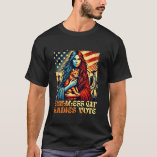 Cat Ladies Vote Kamala For 2024 President Kamala H T-Shirt