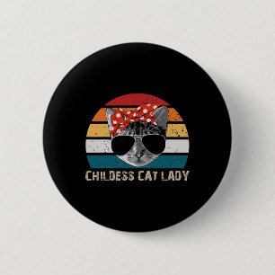 Cat Lady 2024 Funny Political Elections Democrat 1 Button