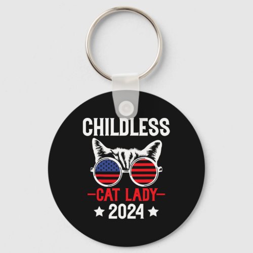 Cat Lady 2024 Funny Political Elections Democrat 5 Keychain