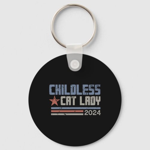 Cat Lady 2024 Funny Political Elections Democrat 6 Keychain