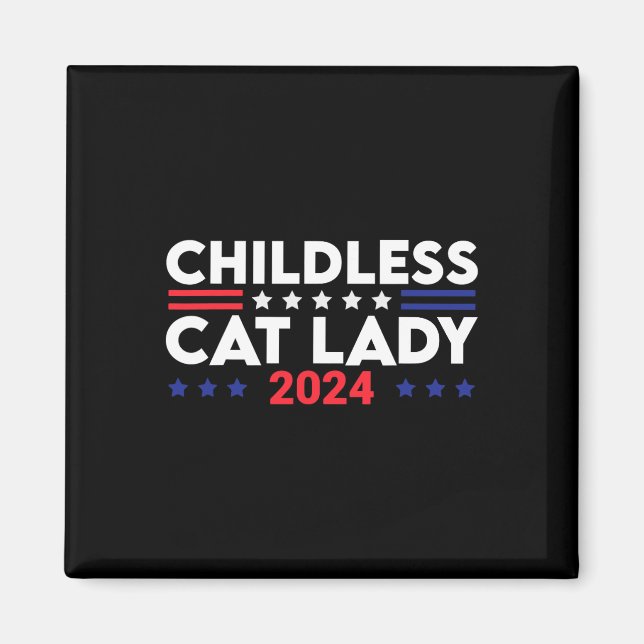 Cat Lady 2024 Funny Political Elections Democrat 8 Magnet (Front)