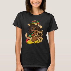 Cat Lady Black History Month BLM Melanin Kitten Ki T-Shirt