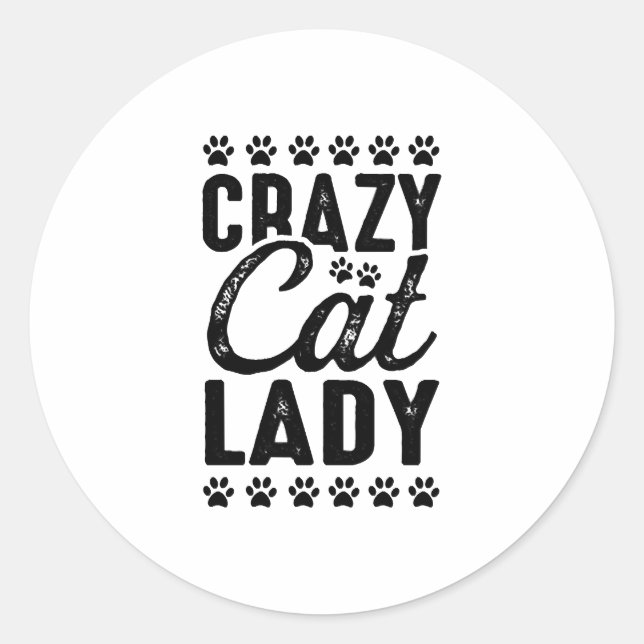 Cat Lady Cat Mama Woman  Classic Round Sticker (Front)