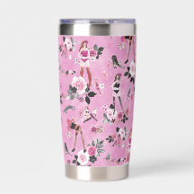 CAT LADY FLORAL Hot Pink