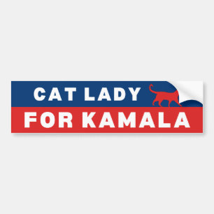 Cat Lady For Kamala Bumper Sticker
