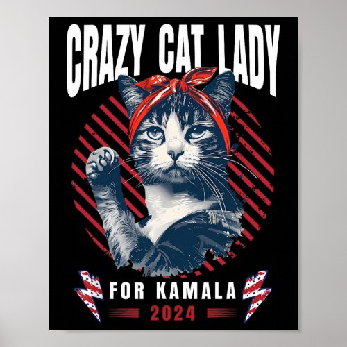 Cat Lady For Kamala Childless Cat Lady Kamala Harr Poster