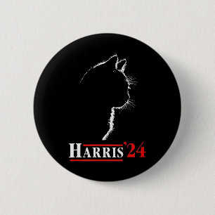 Cat Lady For Kamala Harris President Biden 24  Button