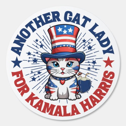 Cat Lady for Kamala Harris Sign