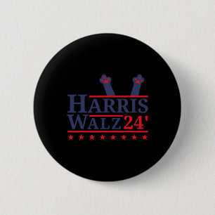 Cat Lady For Kamala Harris Tim Walz 2024 Election  Button