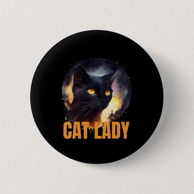 Cat Lady For Kamala Harris Unique Design  Button (Front)
