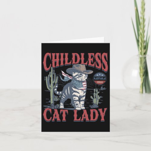 Cat Lady For Kamala President Harris 2024 Funny Ca Card