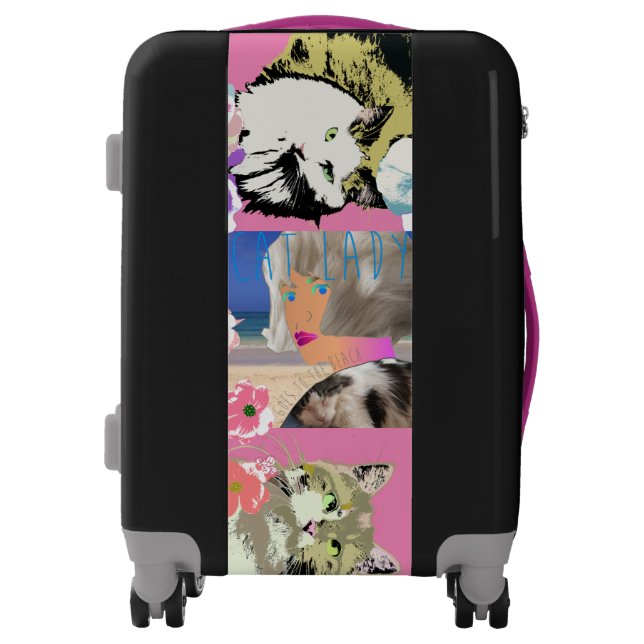 Cat Lady Goes to the Beach Luggage (Front)