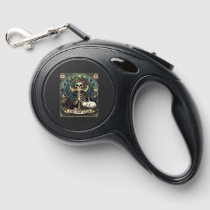 Cat Lady Haloween Skeleton Floral Moon Compass Retractable Pet Leash