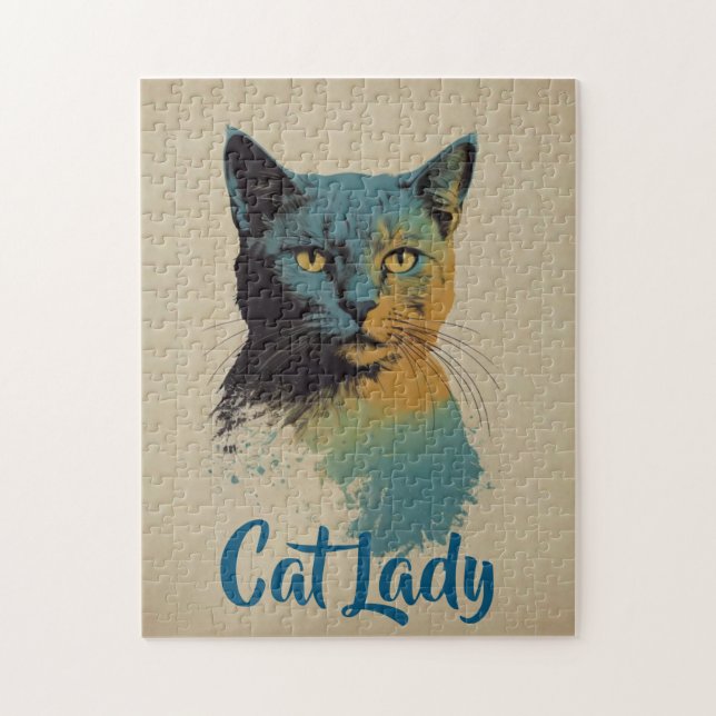 Cat Lady Jigsaw Puzzle (Vertical)